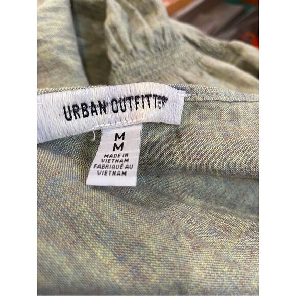 Urban Outfitters Ella Linen Dropped-Waist Midi Dress Size M - Picture 9 of 10